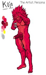 1boy character_name character_profile color_palette color_swatch furry fursona kojo_(ttherandom) kojoarts male_only mug muscular_male naughtypaw_(artist) oc original_character red_skin shaggy_fur solo spiky_hair taller_male ttherandom tthrandom tthrandom_rp yellow_eyes