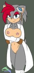 ambree_jane_rose belly_button big_breasts created_character furry jacket pussy shawn_guku smile sonic_oc