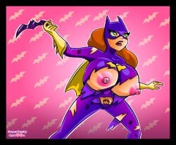 1girls barbara_gordon batarang batgirl batman:_the_animated_series batman_(series) breast_expansion dc dc_comics dcau erect_nipples female female_only gloves green_eyes huge_breasts hyper hyper_breasts lipstick long_hair nipples no_bra pubic_hair solo superbustycartoon the_new_batman_adventures torn_clothes