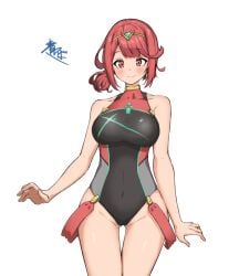 1girls alternate_costume aotsuba breasts female nintendo pyra solo swimsuit xenoblade_(series) xenoblade_chronicles_2