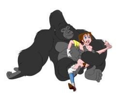 1boy 1girls bestiality disney female female_focus forced gorilla jane_porter kerchak penis pussy rape rooler34 tagme tarzan_(1999_film) vaginal_penetration