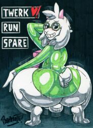 1boy 2022 2d anthro anthro_male anthro_only ass ass_shake backsack balls barefoot big_ass big_butt bouncing_ass bovid bubble_butt caprine clothed clothing crouching darkner deltarune english_text eyewear feet femboy fur furgonomics furry furry_male furry_only gameplay_mechanics genitals glasses goat heart hi_res horn huge_ass huge_butt huge_thighs humanoid humanoid_male humanoid_only ineffective_clothing looking_at_viewer looking_back looking_back_at_viewer male male_only mammal mammal_humanoid marker_(artwork) motion_blur motion_lines narrowed_eyes parasitedeath penis ralsei scarf shaking_butt signature smile solo solo_male teeth text thick_thighs traditional_media_(artwork) tuft twerking undertale_(series) video_games