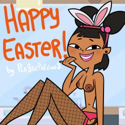 accurate_art_style breasts bunnysuit easter katie_(tdi) pink_lipstick plasticprevious tagme tan_skin total_drama_(series) total_drama_island