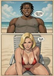 ai_generated bbc beach big_ass big_breasts dark-skinned_male dark_skin interracial kristy's_pastime kristy_jordan milf mrs_jordan public