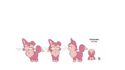 anus domestic_cat fan_character felid feline felis female feral fur genitals hi_res labbit1337 mammal model_sheet pink_body pink_fur pussy simple_background solo trashbin_(labbit1337) warriors_(cats) white_background