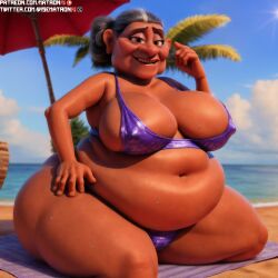 1girls 4k abuelita_(coco) ai_generated bbw beach belly belly_button big_ass big_belly big_butt breasts cellulite coco_(movie) disney elena_rivera female female_only gilf granny highres hips huge_breasts huge_hips large_ass large_breasts massive_thighs matronai_(artist) mature mature_female mature_woman nipples obese obese_female old older_female overweight overweight_female patreon patreon_username pinup pixar solo solo_female solo_focus ssbbw stable_diffusion swimsuit thick_legs thick_thighs thighs twitter_username wide_hips wrinkles