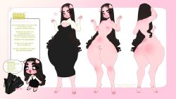 1girls 2022 anthro ass black_hair breasts character_sheet dat_ass dress english_text female female_only heart-shaped_pubic_hair heart-shaped_pupils hi_res hooves long_hair looking_at_viewer mole moles nada_(nadacheruu) nadacheruulewd nude nude_female pig_ears pig_tail pink_skin pussy small_breasts solo suina sus_(pig) text text_box thick_ass thick_eyebrows thick_thighs wide_hips