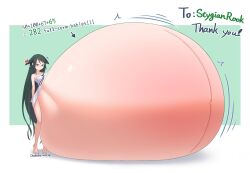 1girls dadouko hyper hyper_belly hyper_pregnancy pregnant progression ready_to_pop saya_(saya_no_uta) saya_no_uta solo