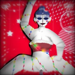 anal anal_juice anal_sex animatronic animatronic_female animatronic_girl ballora ballora_(fnafsl) blue_eyes blue_hair blush christmas christmas_clothing christmas_headwear christmas_outfit cum cum_in_pussy five_nights_at_freddy's five_nights_at_freddy's:_sister_location fnaf game_character hair_bun male_pov pink_lips point_of_view pov red_cheeks robot robot_girl robot_humanoid smile smiling straight white_body white_skin