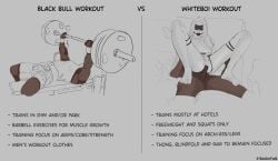 2boys anal ball_gag blindfold caption dark-skinned_male femboy gag gagged gay humiliation interracial maledom malesub panties sissy squatting straightwb straps submissive submissive_male text thong thong_aside training