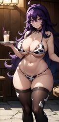 ai_generated cowprint hex_maniac milk pokemon pokemon_xy sexy_waifus