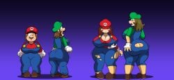 ass_expansion breast_expansion claws gender_transformation huge_ass huge_breasts luigi magic mario mario_(series) mid-transformation mtf_transformation prinnydood ripped_clothing rule_63 species_transformation thick_thighs thigh_expansion transformation wide_hips