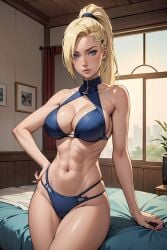 1girls abs ai_generated big_breasts bikini blonde_hair breasts female female_only ino_yamanaka large_breasts light_skin muscles muscular muscular_arms muscular_female naruto naruto_(series) naruto_shippuden solo solo_female thick_thighs vitoryt