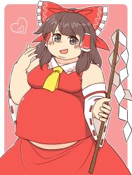 bbw belly_overhang big_belly big_breasts big_female blush chubby chubby_female double_chin embarrassed fat fat_arms fat_ass fat_female fat_fetish fat_girl fat_woman fatty large_female obese obese_female overweight overweight_female plump pork_chop reimu_hakurei slnchyt thick_thighs touhou weight_gain