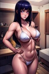 1girls abs ai_generated big_breasts bikini breasts female female_only hyuuga_hinata large_breasts light_skin muscles muscular muscular_arms muscular_female naruto naruto_(series) naruto_shippuden solo solo_female thick_thighs vitoryt