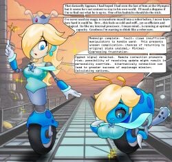 badnik brain_drain brainwashing corruption fangs female huge_breasts mario_(series) motobug orcbrother outdoors princess_rosalina robotization sonic_(series) super_mario_galaxy transformation wheel_feet