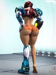 1futa 3d armor ass balls balls_expansion blonde_hair breasts buff flaccid foreskin futa_only futanari growth laboratory looking_down medium_breasts metroid muscular no_nut_november pale_skin penis penis_expansion perky_breasts renrenrew samus_aran shorts six_pack suit thick_thighs toned