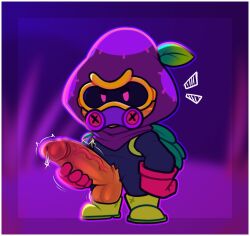 anthro big_penis brawl_stars cordelius_(brawl_stars) evil_eve_bs_(artist) gas_mask genitals gloves hi_res humanoid male male/male penis solo touching_penis