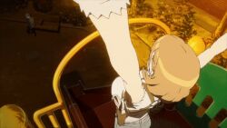 animated bare_legs bouncing_breasts breasts gif gun_holster huge_breasts large_breasts narusawa_ryouka occultic;nine screencap shorts