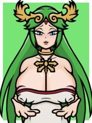 1girls breasts female female_only green_hair kevthunder23 kid_icarus nintendo palutena solo