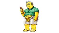 balls belly fat fat_man fat_tony green_shirt grey_hair hair male male_only overweight penis peterdamart shirt solo the_simpsons yellow_balls yellow_penis yellow_skin