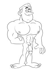 abs balls dilf eyebrows hair lance_loud male male_only mature_male muscular muscular_male nipples nude nude_male pecs penis sodabox solo the_loud_house white_background