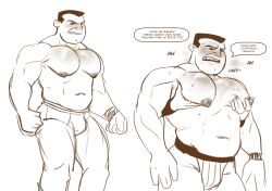 bulge disney english_text faceless_male from_behind gay imminent_sex male male/male male_only mature_male muscular muscular_male partially_clothed pecs steve_barkin text tonitrvvm