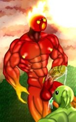 2boys abs balls ballsack bara cum cum_drip electronic_arts erection fire_peashooter_(pvz) gay humanoid humanoid_penis male male/male male_nipples male_only manly masculine muscles muscular_anthro muscular_male ninjagreen99 peashooter_(pvz) pecs penis plant plantie plants_vs_zombies plants_vs_zombies_2:_it's_about_time rule_63 scrotum smooth_skinned_male testicles tongue tongue_out veiny_penis yaoi