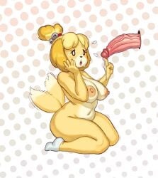 5_fingers :o animal_crossing animal_ears anthro areolae big_breasts black_eyes blush breasts brown_nose canid canine canis cum cum_drip dog_ears dog_tail domestic_dog erection eyebrows eyelashes female female_anthro female_focus fingers footwear fur furry genital_fluids genitals hand_on_face hi_res highres hips huge_cock isabelle_(animal_crossing) kneeling large_breasts male male/female mammal midriff mostly_nude naked navel nintendo nipples nude nude_female on_knees open_mouth panties penis penis_awe polka_dot_background rizdraws shih_tzu socks solo_focus source_request sweat sweatdrop tail tailwag thick_penis thick_thighs thighs veiny_penis white_body white_fur white_socks wide_hips year_request yellow_body yellow_fur yellow_hair