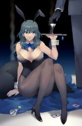 alternate_costume breasts bunny_ears bunny_girl bunnysuit byleth_(fire_emblem) byleth_(fire_emblem)_(female) clothed clothing dimitri_alexandre_blaiddyd female fire_emblem fire_emblem:_three_houses kkomcce nintendo solo