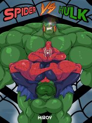 bara big_dom_small_sub gay huge_ass huge_cock huge_muscles hulk male male_only marvel mirovbent muscular muscular_male spider-man yaoi