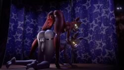 2futas 3d all_fours anthro doggy_style duo five_nights_at_freddy's fnaf foxy_(fnaf) furry futa_on_futa futa_only futanari magniym mangle_(fnaf) penis self_upload sex