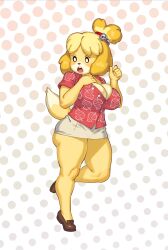 1girls animal_crossing anthro ass big_ass big_breasts big_butt blush breasts canid canine canis cleavage clothed clothing female female_focus female_only fur furry furry_only hi_res isabelle_(animal_crossing) large_breasts nintendo panties rizdraws solo source_request tail thick_thighs thighs wide_hips year_request