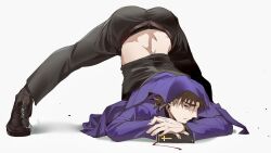 ass_up bible big_ass dilf embarrassed fate/stay_night fate_(series) fully_clothed jack-o_pose jarjarrua kirei_kotomine looking_at_viewer male male_only priest solo straight_hair type-moon