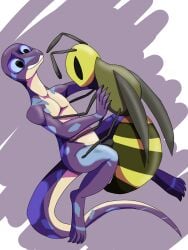 anthro arthropod dragonsnakeowo duo female forced hi_res hymenopteran insects penetration reptile scalie snake vaginal_penetration wasp