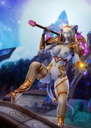 1girls 2022 3d 3d_(artwork) armor armored_boots armpits athletic_female blizzard_entertainment blue_eyes blue_skin boots breasts breasts_out confident crystal draenei draenei_paladin exposed_breasts exposed_midriff exposed_pussy face_tentacles female female_focus female_only functionally_nude functionally_nude_female glowing_eyes hammer holding_hammer holding_weapon hooves horns huge_breasts lidcarter long_hair looking_at_viewer magic magic_spell magic_user nighttime one_leg_up open_mouth outdoor_nudity outdoors pauldrons pink_crystals practically_nude public public_nudity seductive seductive_look shaved_armpit shaved_crotch shaved_pussy solo solo_female starry_background starry_sky tail thighhighs white_hair world_of_warcraft wrist_band yrel