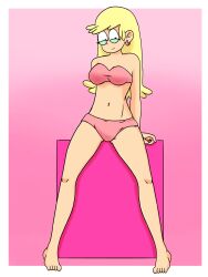 barefoot earrings full_body leni_loud looking_at_viewer nickelodeon pinup pose sly_(artist) solo solo_female standing swimsuit the_loud_house thighs