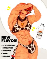 bikini cow_ears cow_print cow_suit cow_tail cowbell friday_night_funkin ginger kakyjama male_only milk pico&#039;s_school pico_(newgrounds)