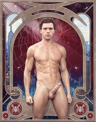 celebrity circumcised erect_penis erection fuhrerdoodles hard_on male_only marvel marvel_cinematic_universe marvel_comics muscles muscular muscular_male peter_parker proud_of_his_cock solo_male spider-man spider-man_(tom_holland) tom_holland veiny_penis