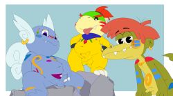 3boys absurd_res alligator alligatorid anthro arlo_beauregard arlo_the_alligator_boy bowser_jr. crocodilian crossover enookie flaccid foreskin genitals group hi_res long_foreskin male male_only mario_(series) markings nintendo penis pokémon_(species) pokemon reptile scalie shell-less tribal tribal_markings turtle uncircumcised uncut unretracted_foreskin video_games wartortle young