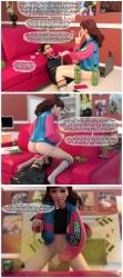 3d asian ass ass bondage brown_hair collar comic d.va dialogue earlpedibus fart fart_cloud fart_fetish farting female femdom korean leash male overwatch pussy