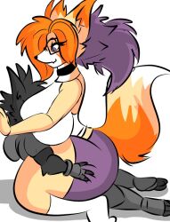 big_breasts breast_smother female furry julie_(jhenightfox) tagme