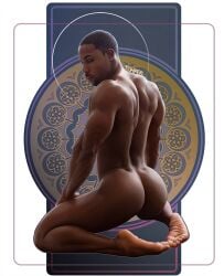 1boy african african_male ass back_muscles butt dark-skinned_male deangelo_jackson feet fuhrerdoodles gay_pornstar male male_only melanin muscles muscular muscular_male onlyfans_model over_shoulder porn_star real_person solo_male squatting