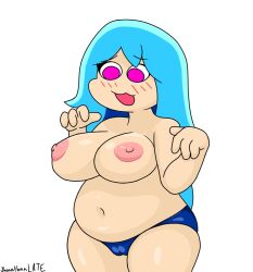 1girls :3 aged_up blue_panties blushing breasts chubby cyan_hair fat female fnf_mods friday_night_funkin friday_night_funkin_mod jhonathanlate_(artist) looking_down looking_pleasured nipples only_female original_sky_(friday_night_funkin) pink_eyes shy sky_(friday_night_funkin) standing tagme_(artist) white_background