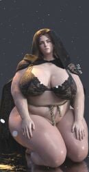 1girls 3d alternate_body_type alternate_breast_size big_breasts chubby chubby_chaser cleavage dganger69 elden_ring fat female female_only fromsoftware light-skinned_female melina_(elden_ring) obese obese_female thick_thighs