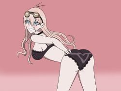 ass bent_over danganronpa female iruma_miu sideboob solo straight_hair tagme zenostriker