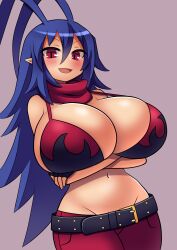 blue_hair bra disgaea disgaea_d2 huge_breasts la_la ladeilic laharl laharl-chan nippon_ichi_software tagme