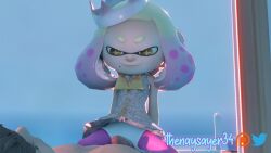 1boy 1girls 3d animated black_gloves clothed_female_nude_male cowgirl_position crown dress edging female femdom fingerless_gloves gloves human human_on_humanoid humanoid inkling male mole_under_mouth mp4 nintendo no_sound open_smile pearl_(splatoon) pink_hair rubbing sleeveless sleeveless_dress smile splatoon splatoon_(series) splatoon_2 straight teasing tentacle_hair thenaysayer34 tilted_headwear video white_dress yellow_eyes zipper zipper_pull_tab