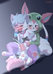 absurd_res ahe_gao alolan_vulpix anthro berr blue_eyes blush bodily_fluids brian_the_sylveon clothing controller cum cum_in_ass cum_inside cum_while_penetrated cumshot duo eeveelution fur furry furry_only game_controller gay genital_fluids green_eyes hi_res hoodie knot legwear looking_pleasured male male_penetrated male_penetrating male_penetrating_male medical_instrument multi_tail nintendo on_lap pawpads paws penetration penis pokemon pokemon_(species) regional_form_(pokémon) sarox scientific_instrument sitting_on_lap smug stethoscope sylveon tail thigh_highs topwear video_games vulpix yaoi