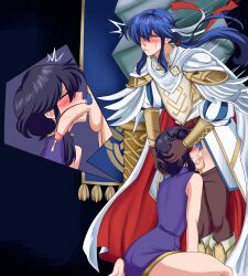 1boy 1girls absurdres biting biting_lip black_hair blue_hair blush closed_eyes clothes_down commission commissioner_upload cum cum_in_mouth cum_in_throat cut-in deepthroat fefex fellatio female fire_emblem fire_emblem:_genealogy_of_the_holy_war fire_emblem_heroes grabbing_another's_hair hand_on_another's_head hands_on_another's_head head_grab highres kneeling larcei_(fire_emblem) long_hair male male_pubic_hair nintendo open_mouth oral penis pillar pubic_hair rs40uchiha seliph_(fire_emblem) seliph_(resplendent)_(fire_emblem) short_hair simple_background straight x-ray